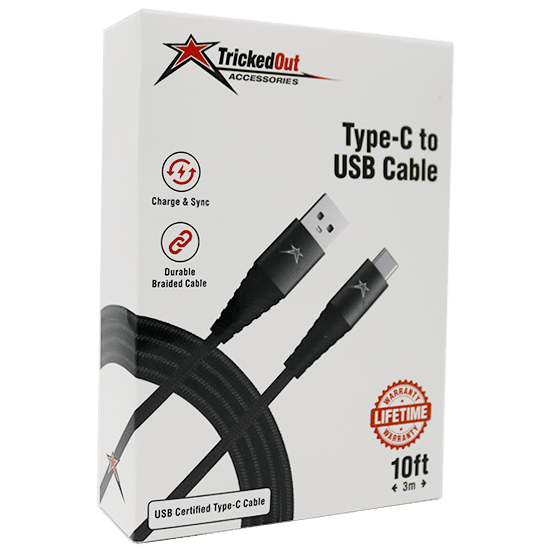 Type C to USB Cable 10ft
